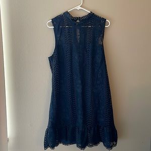 Bb Dakota Sheri Mock Navy Halter Cocktail Dress